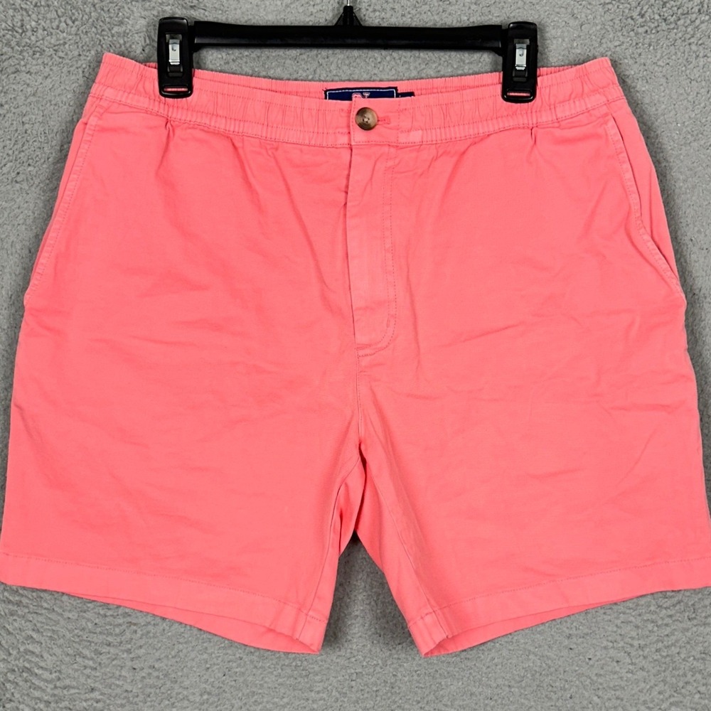Vineyard Vines Shorts Mens Large Chino Pink Casual Flat Front Stretch Waist EUC